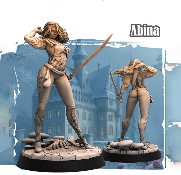 Female Elf / Half-Elf Fighter Ranger D&amp;D 5e Mini | 28mm, 32mm,54mm,75mm,100mm Scales | Dungeons and Dragons Pathfinder |