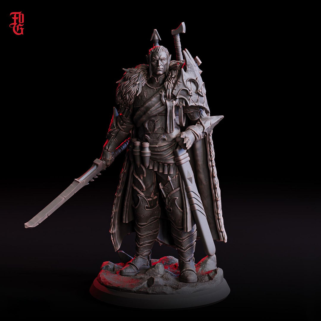 Elf, Half-Elf Paladin Fighter PC / NPC | 28mm, 32mm,54mm,75mm,100mm Scales | Player Character Mini D&D 5e Pathfinder Figurine |Flesh of Gods