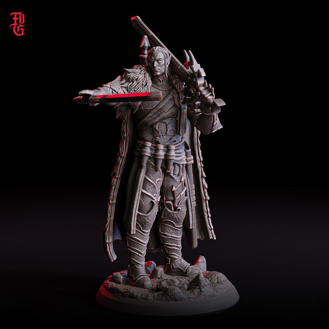 Elf, Half-Elf Paladin Fighter PC / NPC | 28mm, 32mm,54mm,75mm,100mm Scales | Player Character Mini D&D 5e Pathfinder Figurine |Flesh of Gods