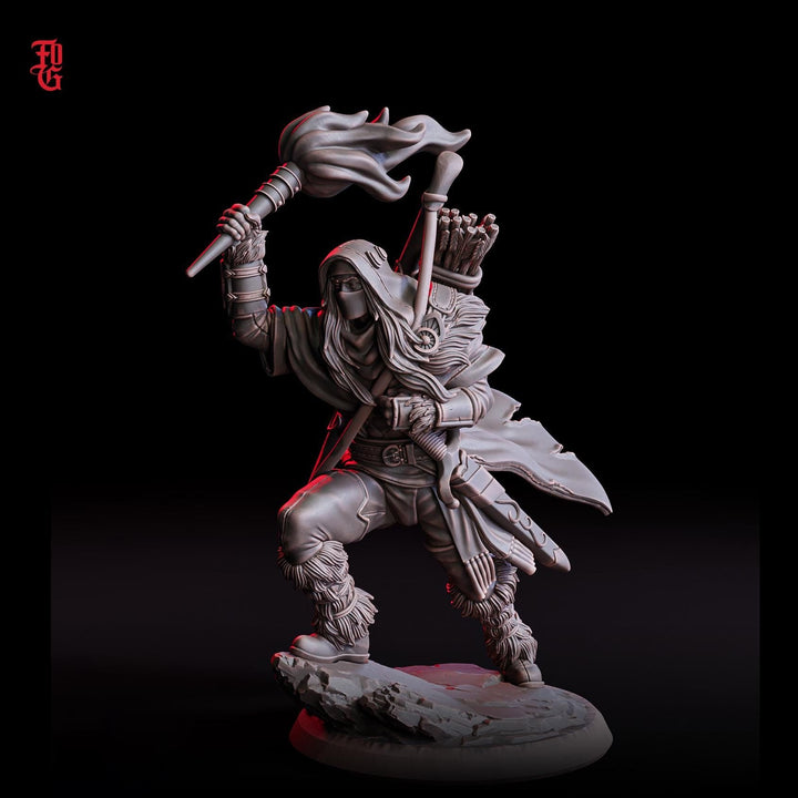Gloom Stalker Ranger, Fighter Sharpshooter PC / NPC | 28mm, 32mm,54mm75mm,100mm Scales | Mini -D&amp;D 5e Pathfinder Figurine | Flesh of Gods