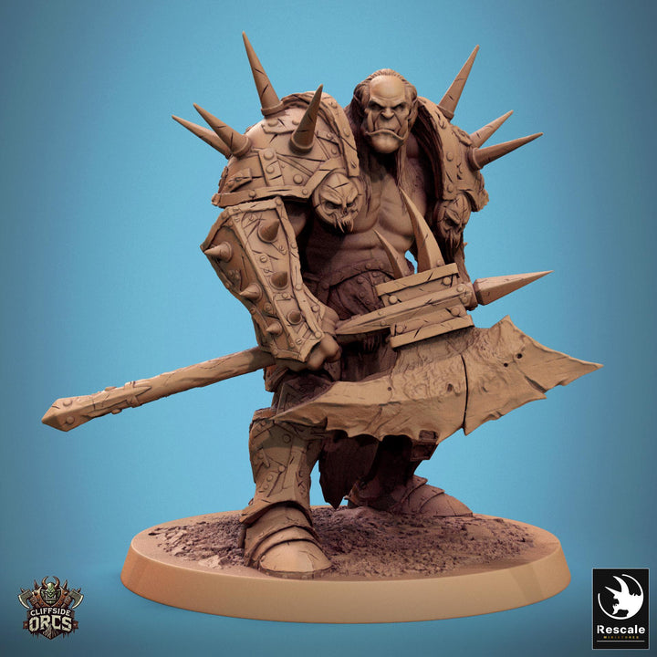 Orc Fighter Barbarian Battle Axe, Half-Orc | Scales: 28mm,32mm ,,54mm,75mm,100mm Megaboss | Dungeons &amp; Dragons 5e |Pathfinder