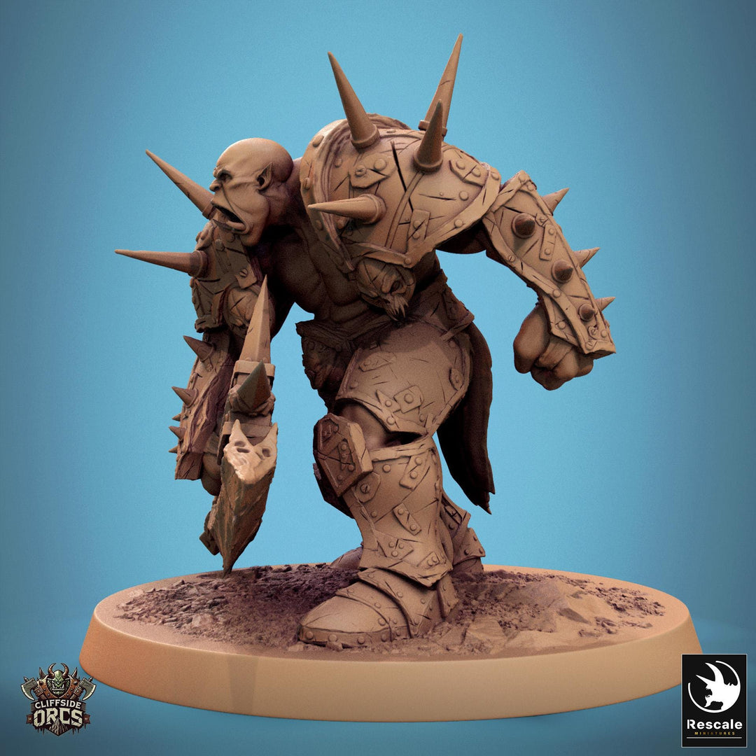 Orc Fighter Barbarian Battle Axe, Half-Orc | Scales: 28mm,32mm ,,54mm,75mm,100mm Megaboss | Dungeons &amp; Dragons 5e |Pathfinder