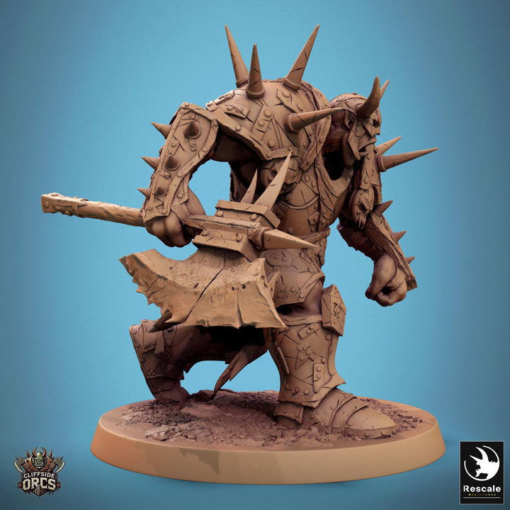Orc Fighter Barbarian Battle Axe, Half-Orc | Scales: 28mm,32mm ,,54mm,75mm,100mm Megaboss | Dungeons &amp; Dragons 5e |Pathfinder