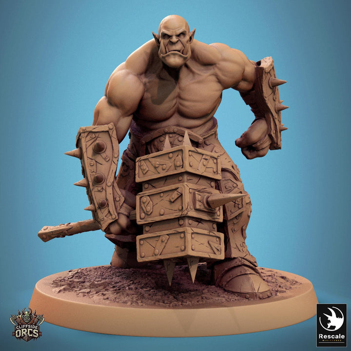 Orc Fighter Barbarian Battle Hammer, Half-Orc | Unpainted Scales: 28mm,32mm ,,54mm,75mm,100mm Megaboss | Dungeons &amp; Dragons 5e |Pathfinder