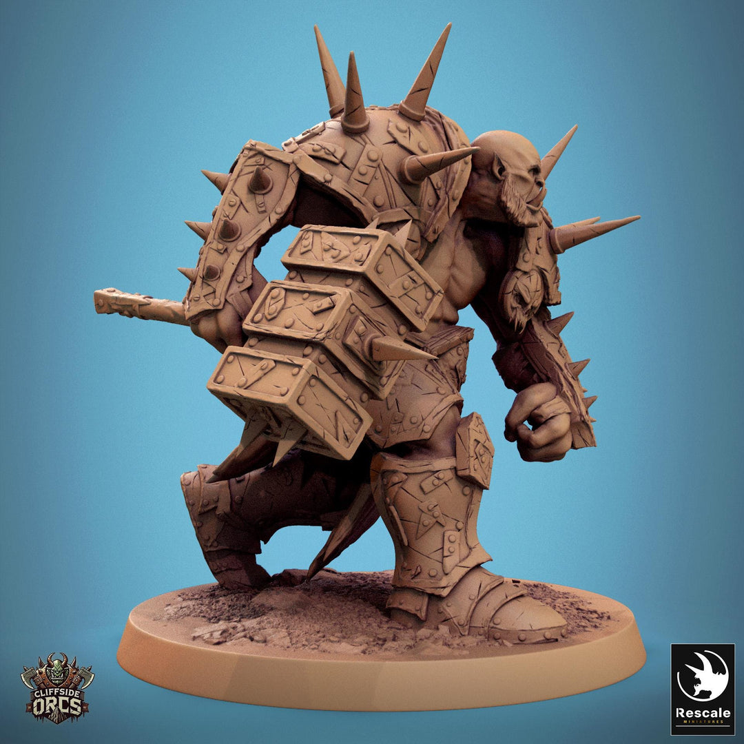 Orc Fighter Barbarian Battle Hammer, Half-Orc | Unpainted Scales: 28mm,32mm ,,54mm,75mm,100mm Megaboss | Dungeons &amp; Dragons 5e |Pathfinder