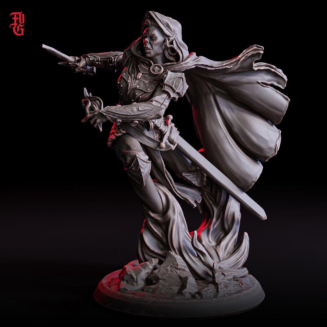 Githyanki Female Fighter Eldritch Knight, Warlock Hexblade PC / NPC | 28mm,32mm,54mm75mm,100mm Scales | Mini D&amp;D Pathfinder |Flesh of Gods