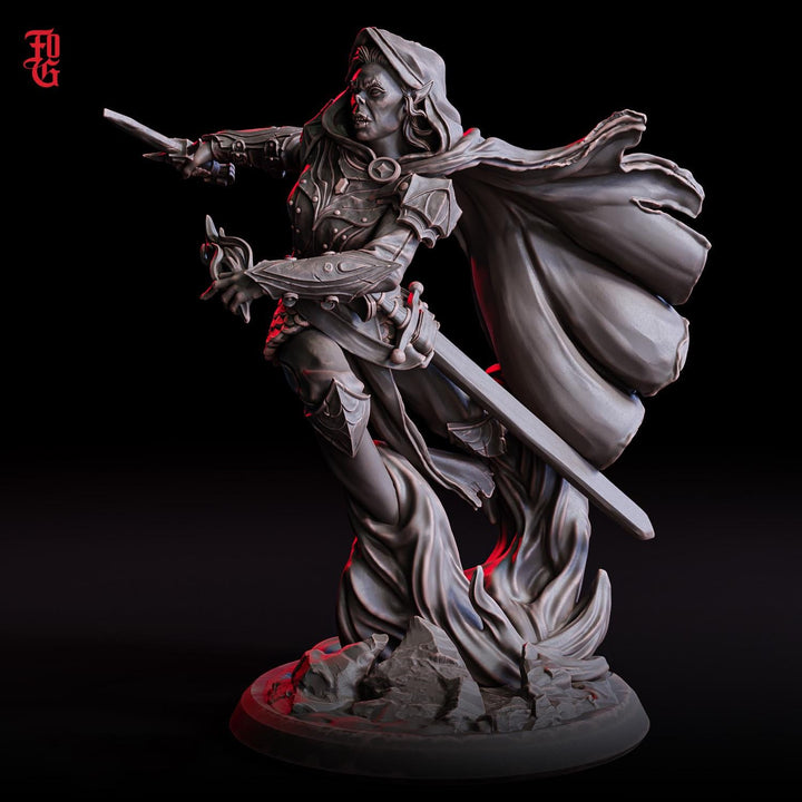 Githyanki Female Fighter Eldritch Knight, Warlock Hexblade PC / NPC | 28mm,32mm,54mm75mm,100mm Scales | Mini D&amp;D Pathfinder |Flesh of Gods