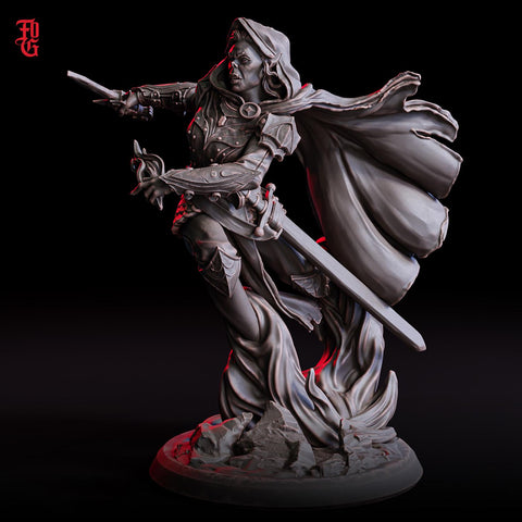 Githyanki Female Fighter Eldritch Knight, Warlock Hexblade PC / NPC | 28mm,32mm,54mm75mm,100mm Scales | Mini D&D Pathfinder |Flesh of Gods