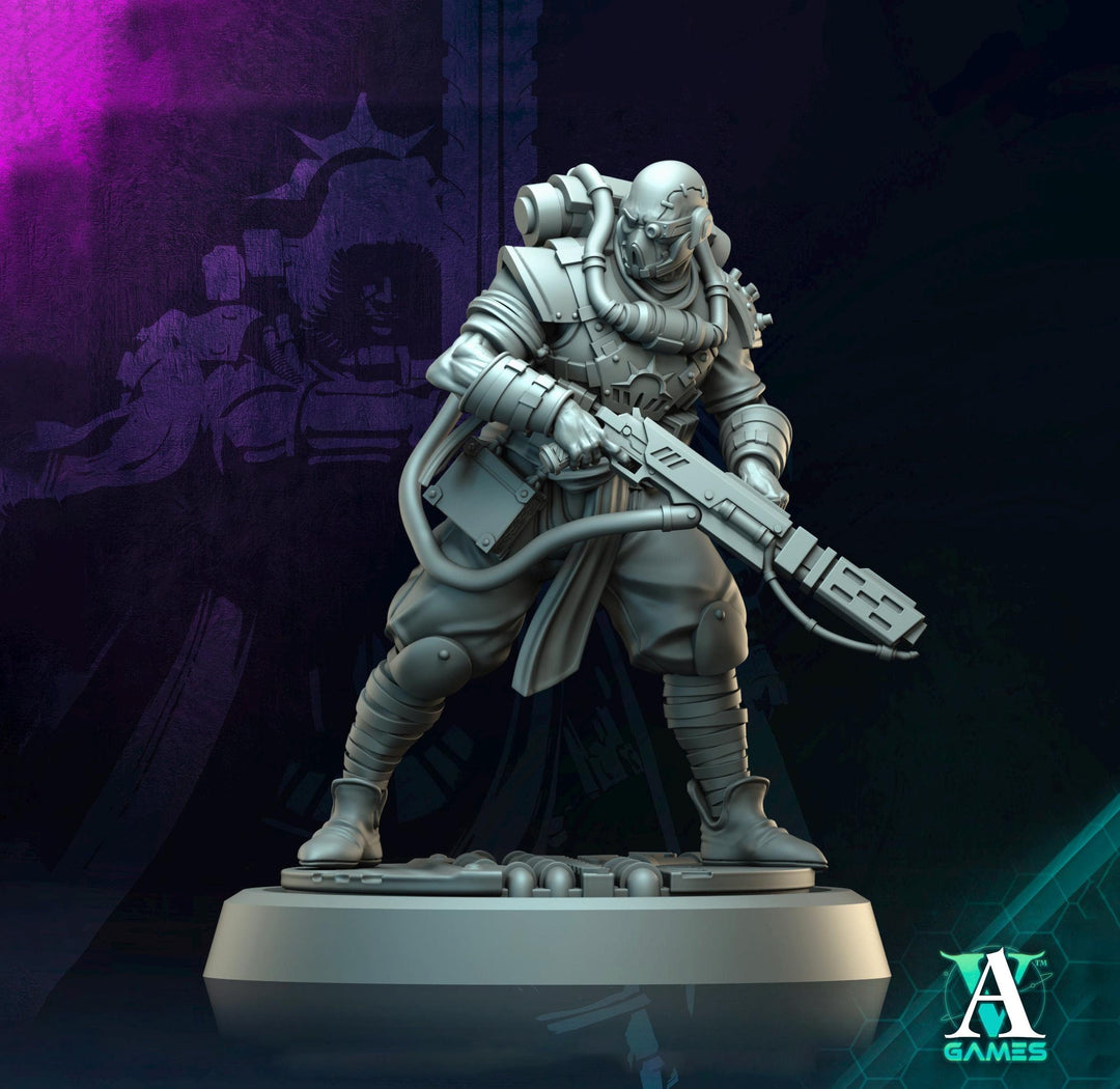 Sci-Fi Miniature Soldier Army Veteran | 28mm,32mm, 54mm, 75mm,100mm Scales | Resin Mini | Morior Shocktrooper TPG | Archvillain Games