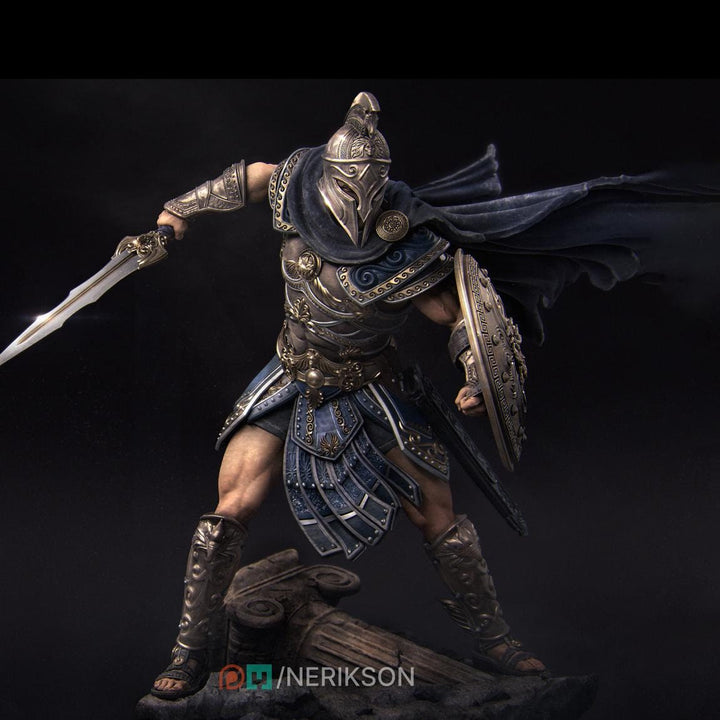 Human Fighter, Perseus PC / NPC Unpainted Miniature | 28mm, 32mm,54mm,75mm, 100mm Scales | Dungeons and Dragons Pathfinder | NERIKSON