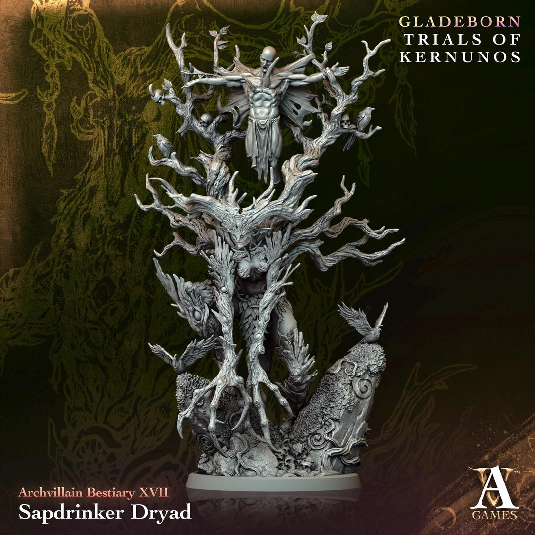 Sap Drinker Dryad, Fey Monster | Large size 50mm Base 140mm tall to top| Mini D&amp;D 5e Pathfinder Figurine | Archvillain Games