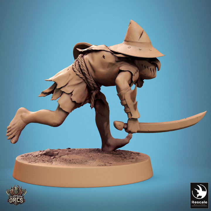 Goblin Sword and Shield Fighter | D&amp;D 5e UNPAINTED | 28mm, 32mm,54mm,75mm, 100mm scale| Pathfinder | Figure for Painting| Rescale Miniatures