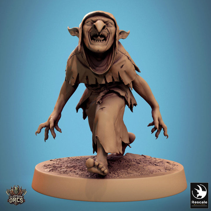 Goblin Shaman Sorcerer | D&amp;D 5e UNPAINTED | 28mm, 32mm,54mm,75mm, 100mm scale| Pathfinder | Figure for Painting| Rescale Miniatures