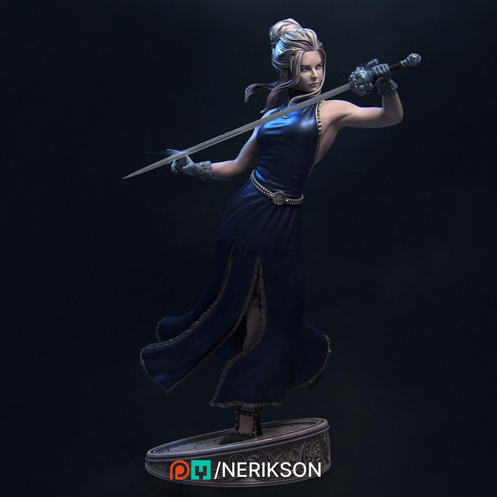 Female Fighter Swashbuckler Duelist PC / NPC Unpainted Mini | 28mm,32mm,54mm,75mm,100mm,140mm Scales | D&amp;D 5s Pathfinder | NERIKSON