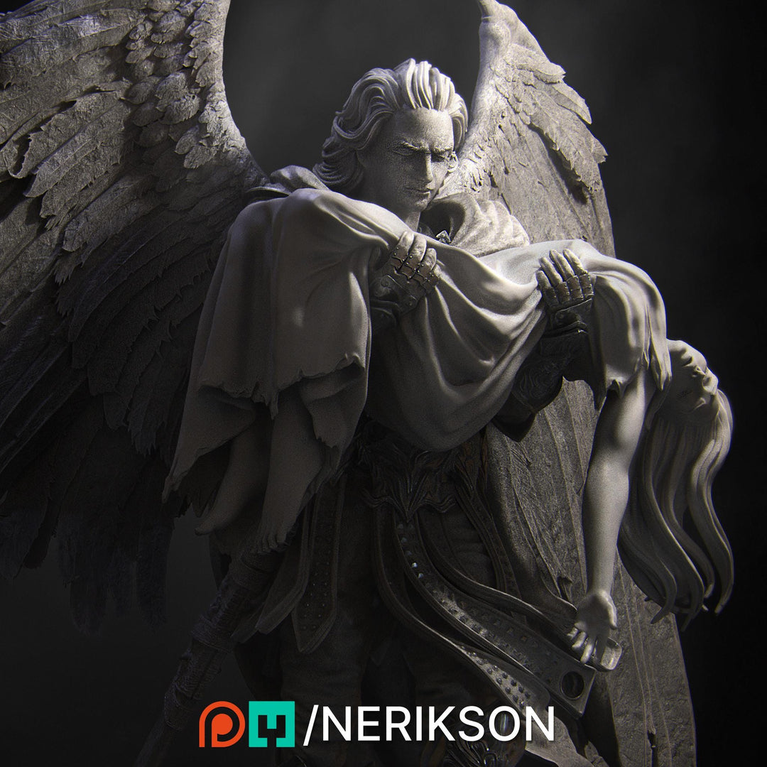 Winged Paladin, Angel, Celestial also version No Helmet PC / NPC Unpainted D&amp;D 5e | 28mm,32mm,54mm,75mm,100mm Scales | Pathfinder| NERIKSON