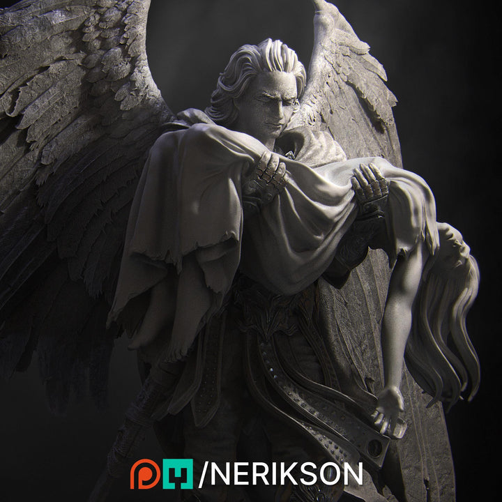 Winged Paladin, Angel, Celestial also version No Helmet PC / NPC Unpainted D&amp;D 5e | 28mm,32mm,54mm,75mm,100mm Scales | Pathfinder| NERIKSON