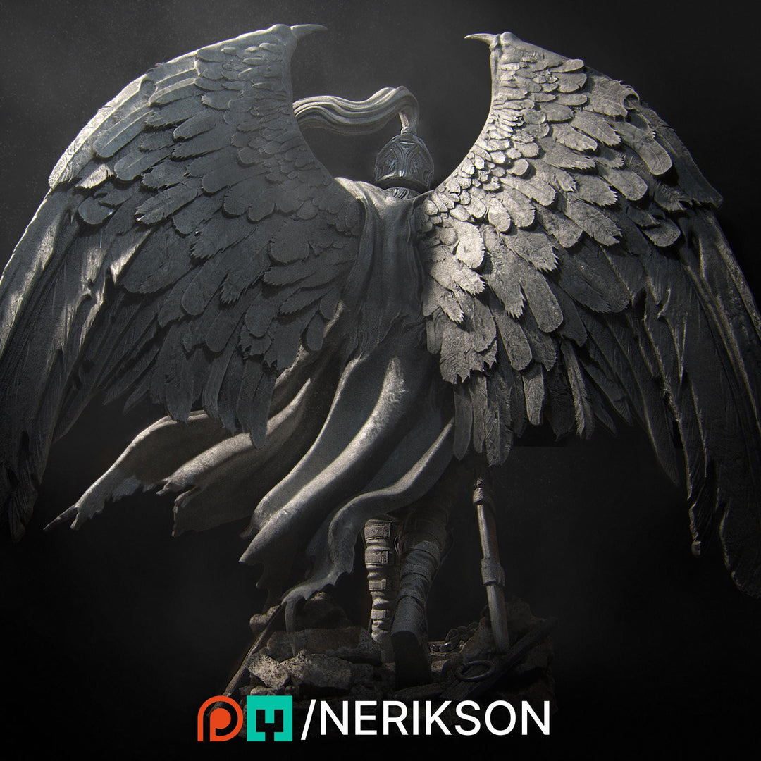 Winged Paladin, Angel, Celestial also version No Helmet PC / NPC Unpainted D&amp;D 5e | 28mm,32mm,54mm,75mm,100mm Scales | Pathfinder| NERIKSON