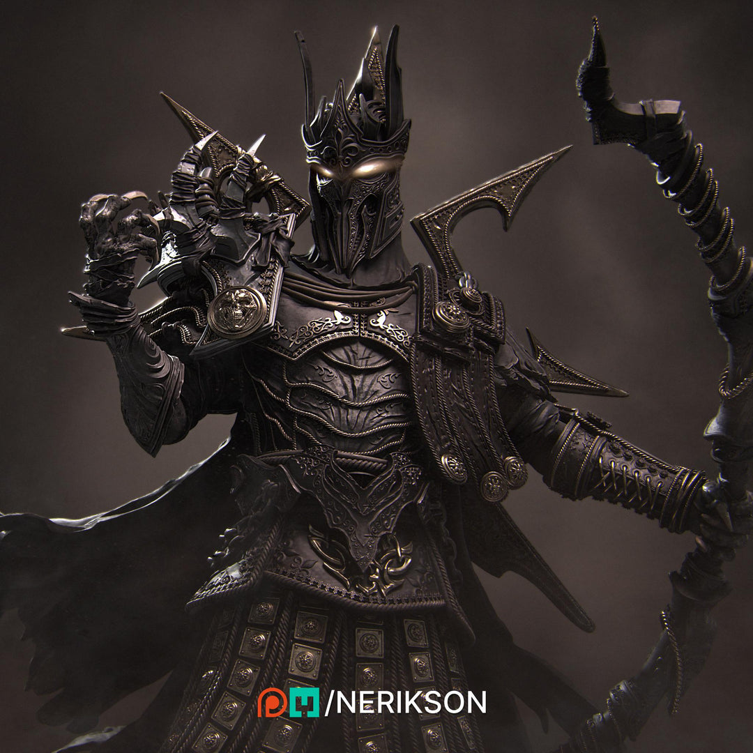 Death Knight Sharpshooter Undead Monster Unpainted Miniature | 28mm,32mm,54mm,75mm, 100mm, 140mm Scales | D&amp;D 5E Pathfinder | NERIKSON