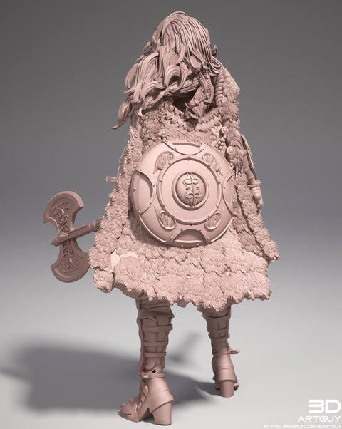 Female Legendary Fighter Battlemaster Barbarian PC or NPC | 28mm, 32mm Scales also 50mm and 100mm | Dungeons and Dragons | Pathfinder |