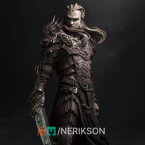 Fighter, Paladin, Oathbreaker PC / NPC Unpainted Miniature | 28mm,32mm,54mm,75mm,100mm,140mm Scales | Dungeons & Dragons 5e | NERIKSON