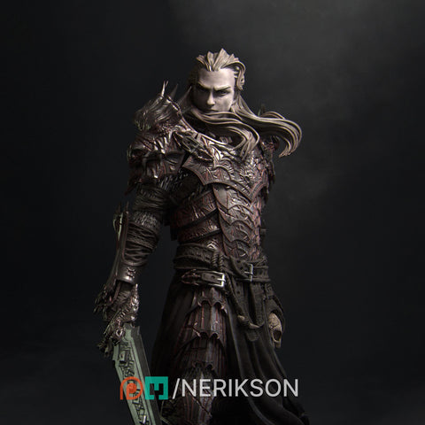 Fighter, Paladin, Oathbreaker PC / NPC Unpainted Miniature | 28mm,32mm,54mm,75mm,100mm,140mm Scales | Dungeons & Dragons 5e | NERIKSON