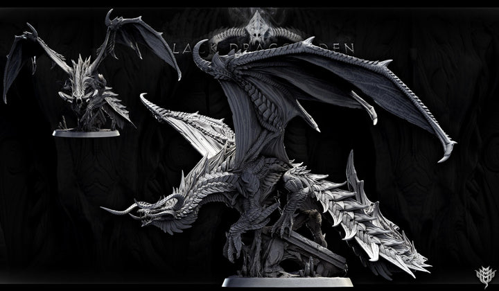 Legendary Chromatic Black Dragon (4 sizes) D&amp;D Miniature | 310mm Wing Span,170mm Height | Resin Figurine |Dungeons and Dragons 5e Pathfinder