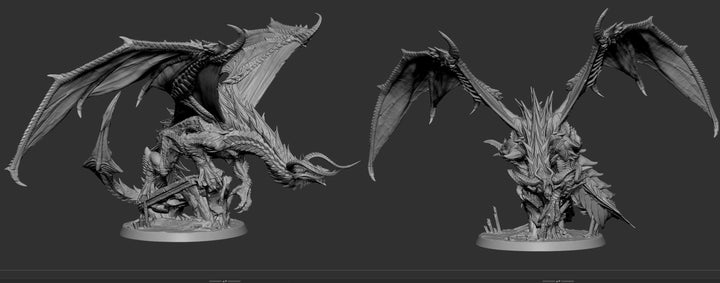 Legendary Chromatic Black Dragon (4 sizes) D&amp;D Miniature | 310mm Wing Span,170mm Height | Resin Figurine |Dungeons and Dragons 5e Pathfinder