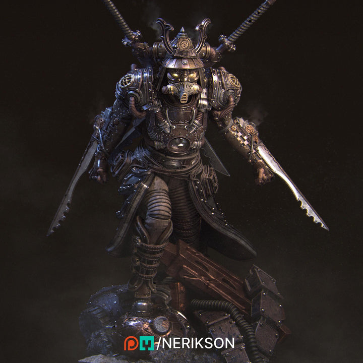 Human Female Steampunk Samurai also w/ Mask PC/ NPC DnD, Unpainted | 28mm,32mm,54mm,75mm,100mm,140mm |Dungeons &amp; Dragons Pathfinder|NERIKSON