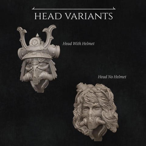 Human Female Steampunk Samurai also w/ Mask PC/ NPC DnD, Unpainted | 28mm,32mm,54mm,75mm,100mm,140mm |Dungeons & Dragons Pathfinder|NERIKSON