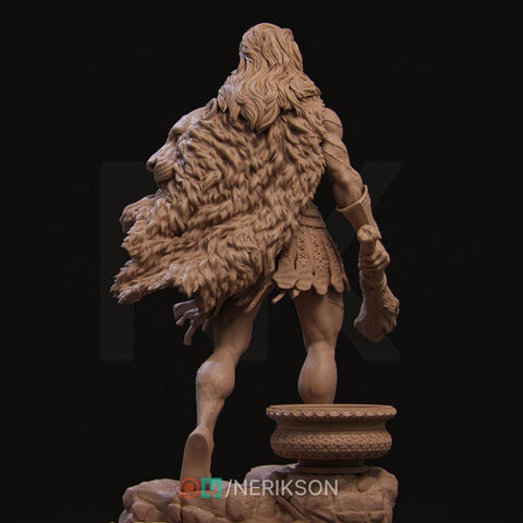 Human Barbarian, Heracles PC / NPC Unpainted Miniature | 28mm,32mm,54mm,75mm,100mm,140mm Scales | Dungeons and Dragons Pathfinder | NERIKSON