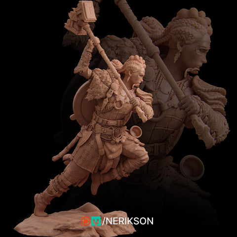 Female Fighter, Ranger, Cleric also w/ Helm PC/ NPC DnD, Unpainted | 28mm,32mm,54mm,75mm,100mm,140mm |Dungeons & Dragons Pathfinder|NERIKSON