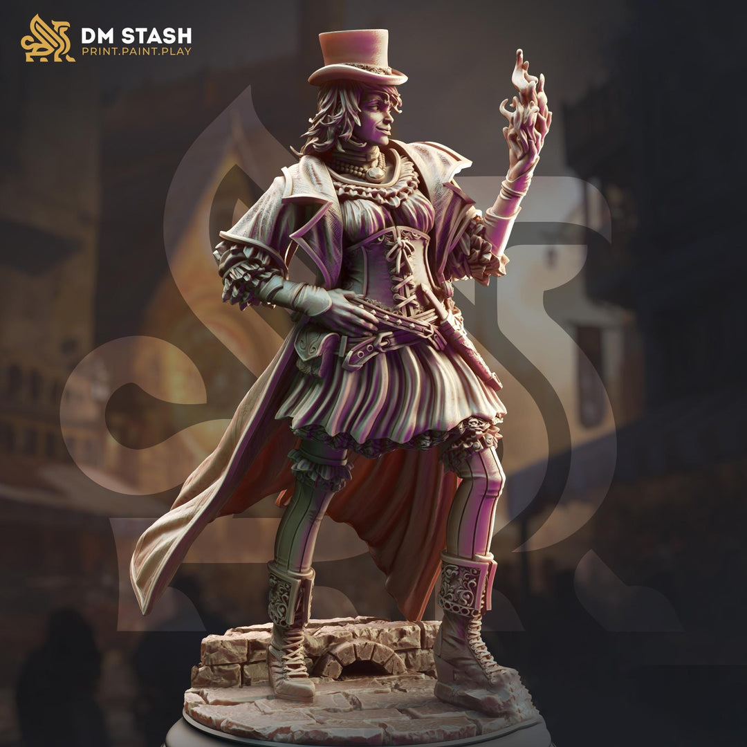 Human Female Arcane Trickster Rogue, Thief | 28mm, 32mm,54mm,75mm, 100mm Scale Resin Miniature | Dungeons and Dragons Pathfinder | DM Stash