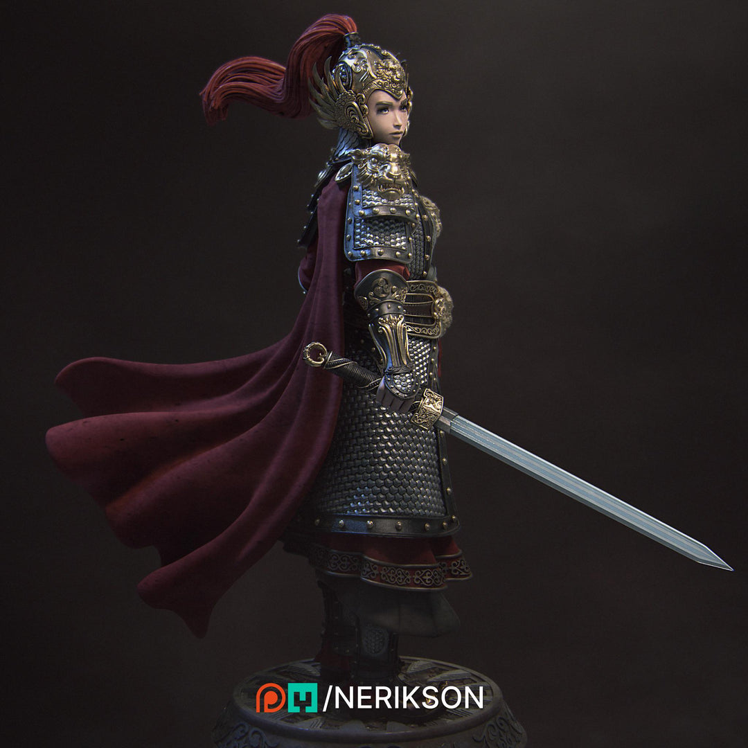Human Female Fighter Battlemaster,Paladin, also Helmet PC / NPC Unpainted D&amp;D 5e | 28mm,32mm,54mm,75mm,100mm,140mm | Pathfinder|NERIKSON