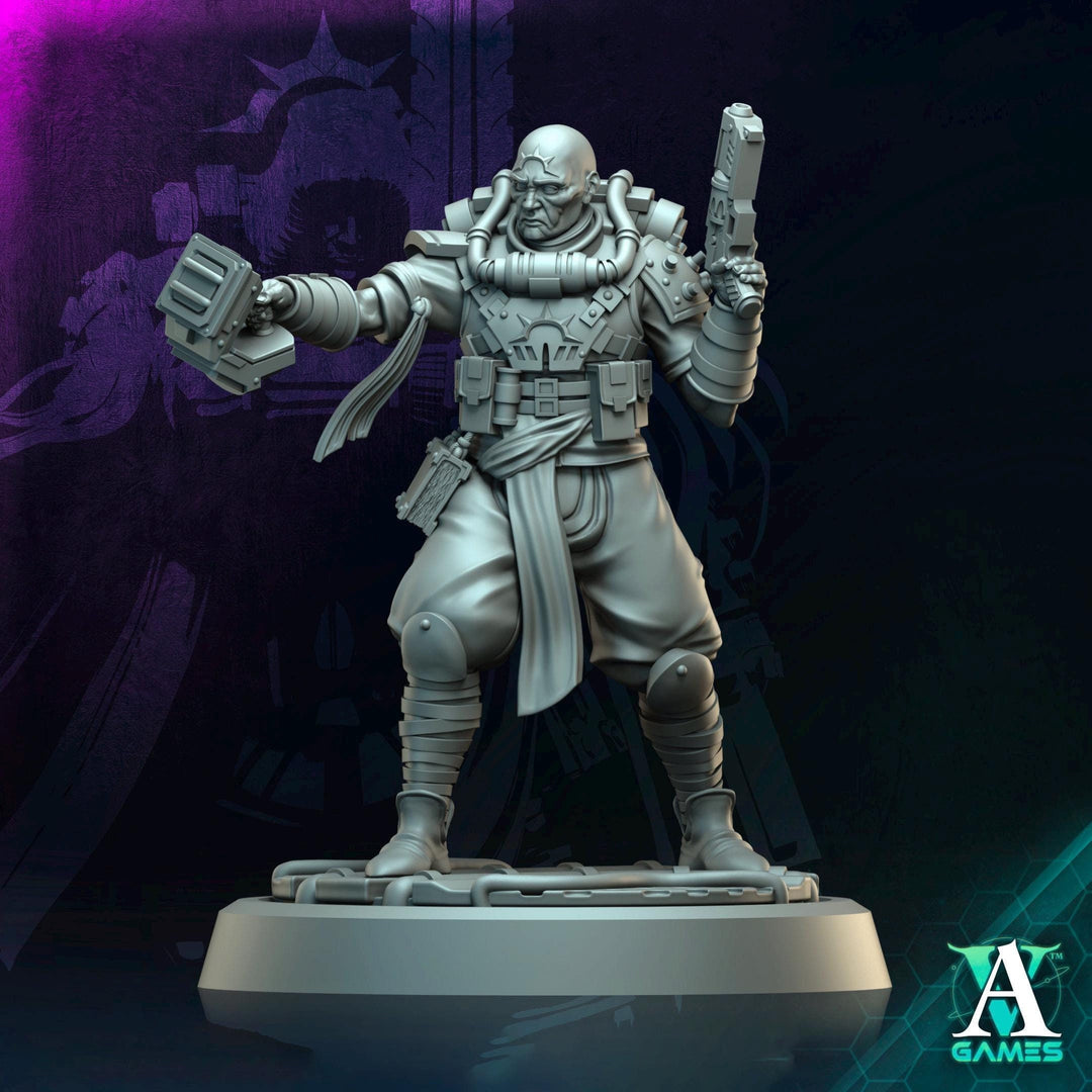 Sci-Fi Miniature Soldier Army Veteran | 28mm,32mm, 54mm, 75mm,100mm Scales | Resin Mini | Morior Shocktrooper TPG | Archvillain Games