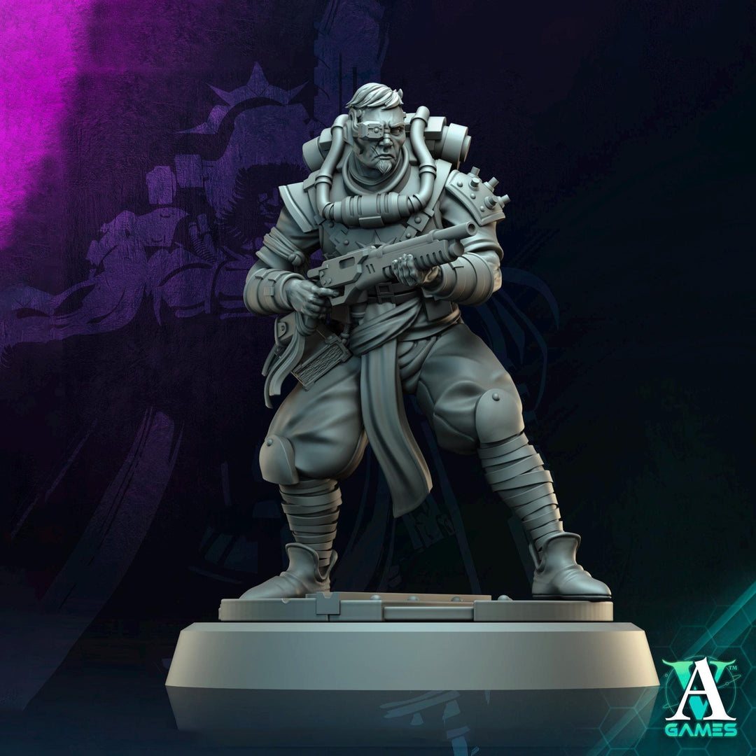 Sci-Fi Miniature Soldier Army Veteran | 28mm,32mm, 54mm, 75mm,100mm Scales | Resin Mini | Morior Shocktrooper TPG | Archvillain Games