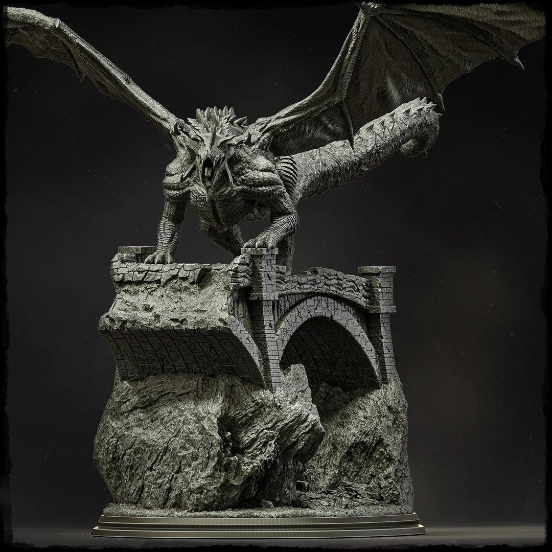 Chromatic Dragon (4 sizes) D&amp;D Miniature | 220mm Long, 230mm Wing Span | Resin Dragon Statue | Figurine | Dungeons and Dragons 5e