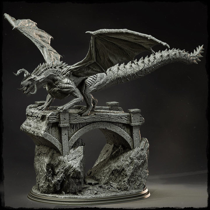 Chromatic Dragon (4 sizes) D&amp;D Miniature | 220mm Long, 230mm Wing Span | Resin Dragon Statue | Figurine | Dungeons and Dragons 5e