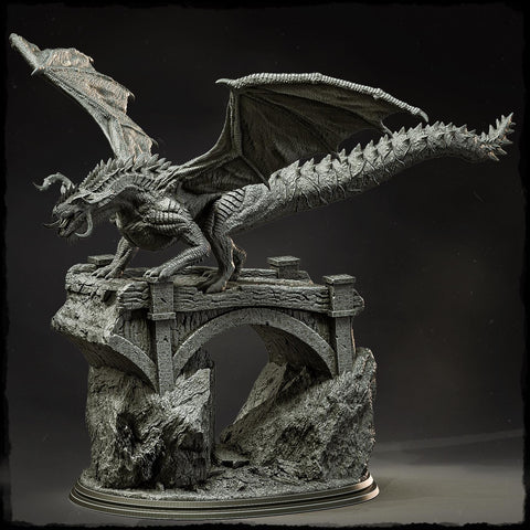 Chromatic Dragon (4 sizes) D&D Miniature | 220mm Long, 230mm Wing Span | Resin Dragon Statue | Figurine | Dungeons and Dragons 5e