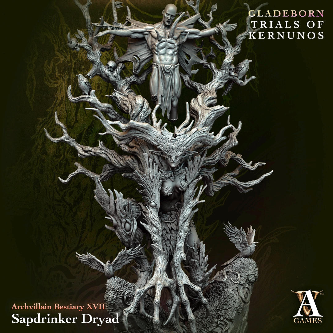 Sap Drinker Dryad, Fey Monster | Large size 50mm Base 140mm tall to top| Mini D&amp;D 5e Pathfinder Figurine | Archvillain Games