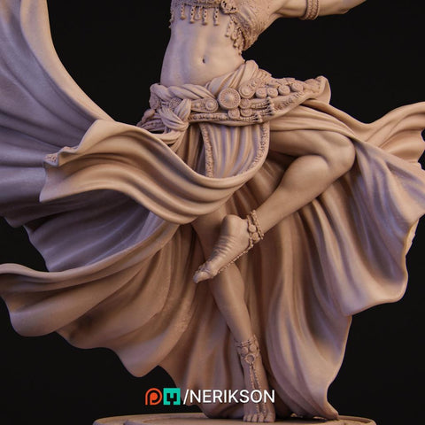 Female Bard College of Dance UNPAIINTED Miniature | 28mm, 32mm,54mm,75mm,100mm,140mm Scales | Dungeons & Dragons 5E | NERIKSON
