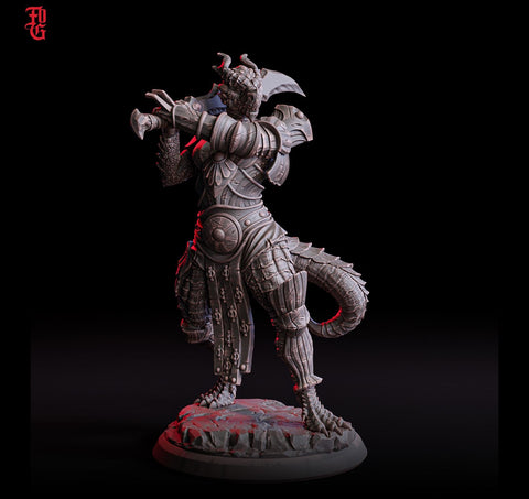 Dragonborn Paladin 2handed Sword model | 28mm, 32mm,54mm,75mm, 100mm Scale Resin Miniature | D&D 5e | Pathfinder | Flesh of Gods
