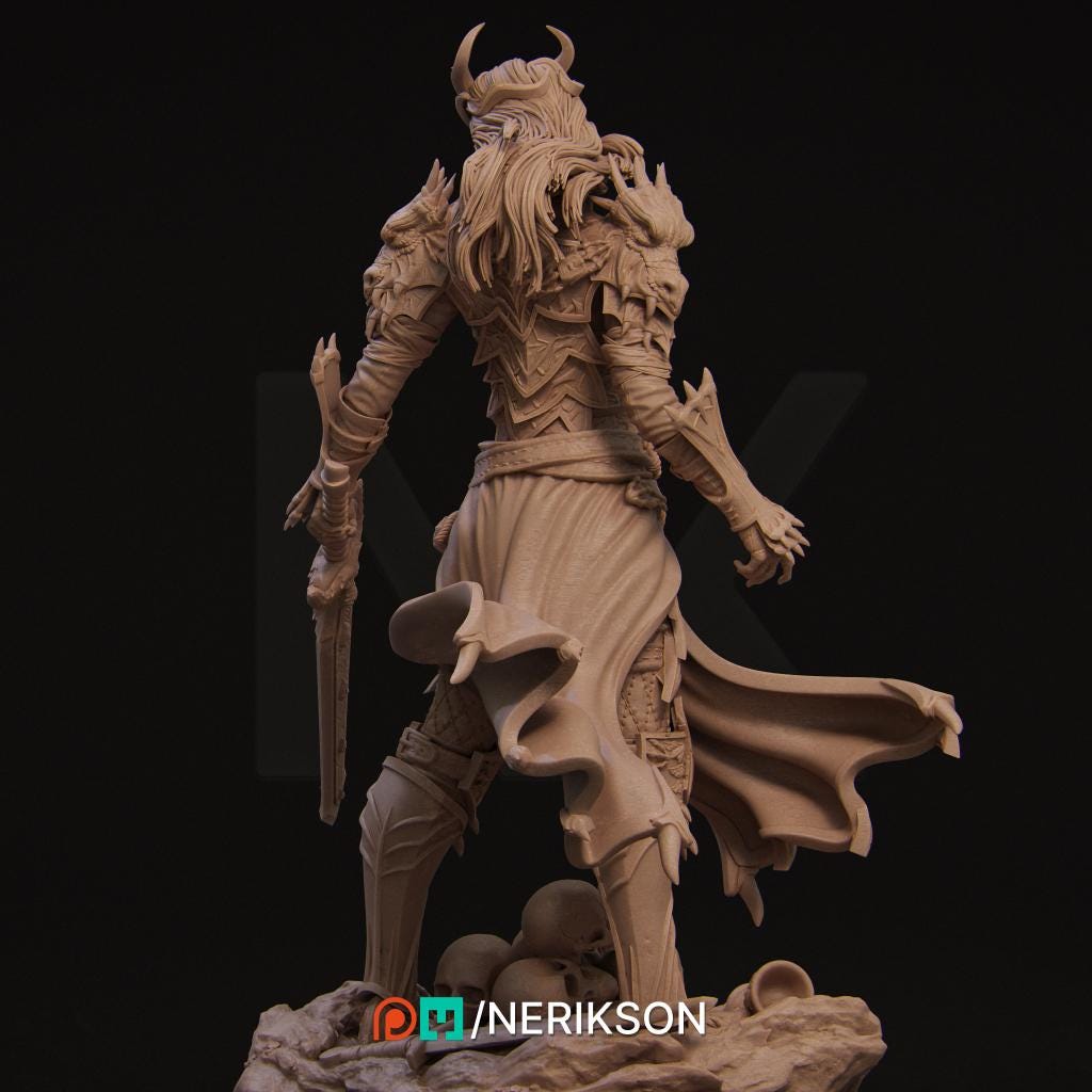 Human Female Hexblade Warlock, Oathbreaker Paladin PC/ NPC Unpainted | 6 Sizes /Scales | D&amp;D