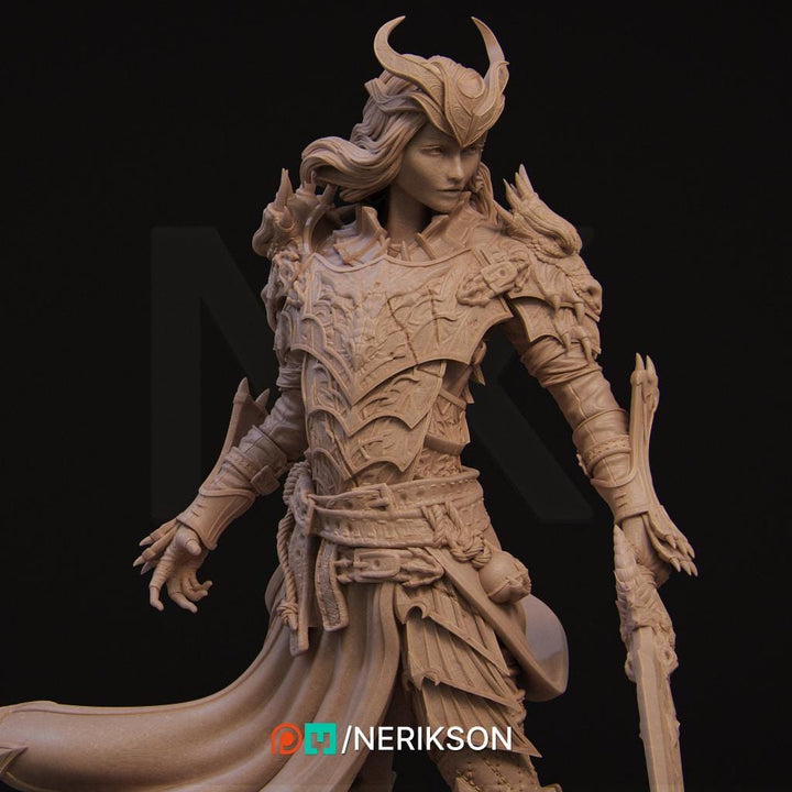 Human Female Hexblade Warlock, Oathbreaker Paladin PC/ NPC Unpainted | 6 Sizes /Scales | D&amp;D