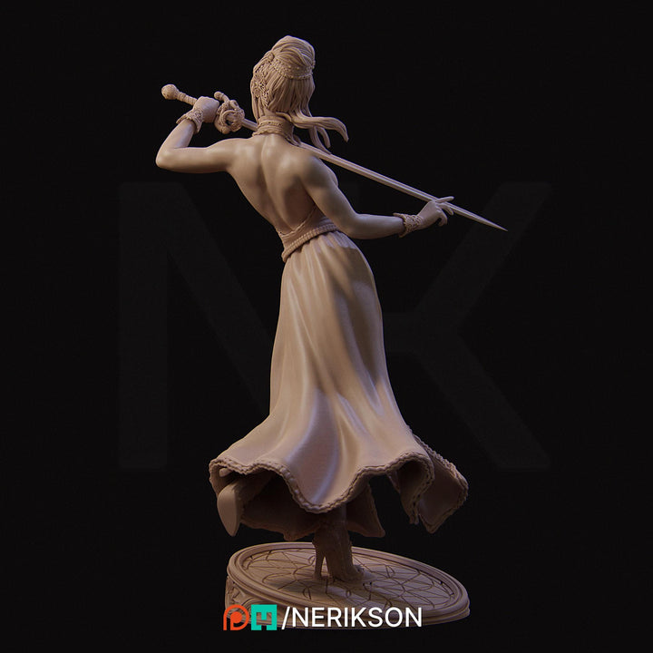Female Fighter Swashbuckler Duelist PC / NPC Unpainted Mini | 28mm,32mm,54mm,75mm,100mm,140mm Scales | D&amp;D 5s Pathfinder | NERIKSON