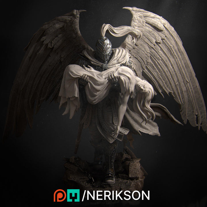 Winged Paladin, Angel, Celestial also version No Helmet PC / NPC Unpainted D&amp;D 5e | 28mm,32mm,54mm,75mm,100mm Scales | Pathfinder| NERIKSON