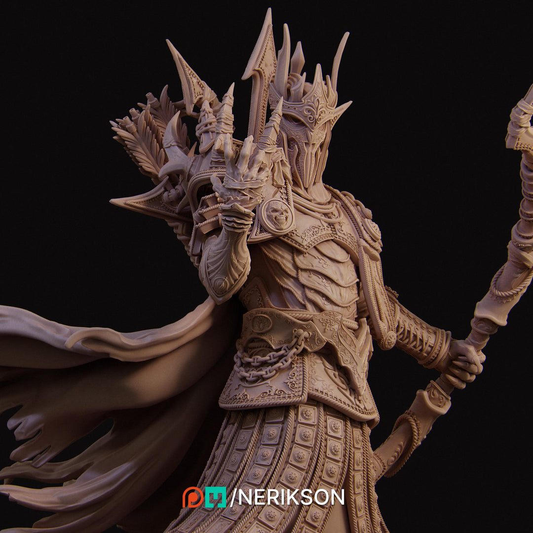 Death Knight Sharpshooter Undead Monster Unpainted Miniature | 28mm,32mm,54mm,75mm, 100mm, 140mm Scales | D&amp;D 5E Pathfinder | NERIKSON