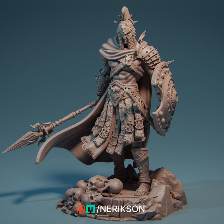 Human Fighter Polearm Master w/ Shield PC/ NPC Unpainted Figure | 28mm,32mm,54mm,75mm,100mm Scales | Dungeons &amp; Dragons Pathfinder |NERIKSON