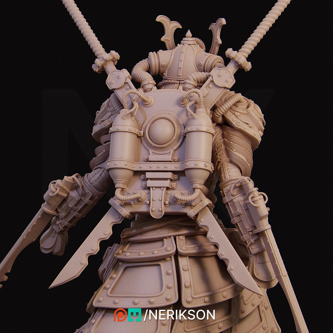 Human Female Steampunk Samurai also w/ Mask PC/ NPC DnD, Unpainted | 28mm,32mm,54mm,75mm,100mm,140mm |Dungeons &amp; Dragons Pathfinder|NERIKSON