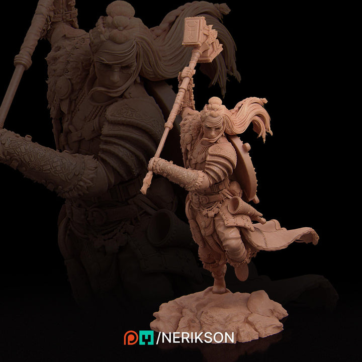 Female Fighter, Ranger, Cleric also w/ Helm PC/ NPC DnD, Unpainted | 28mm,32mm,54mm,75mm,100mm,140mm |Dungeons &amp; Dragons Pathfinder|NERIKSON