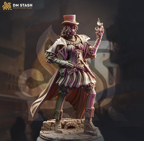 Human Female Arcane Trickster Rogue, Thief | 28mm, 32mm,54mm,75mm, 100mm Scale Resin Miniature | Dungeons and Dragons Pathfinder | DM Stash